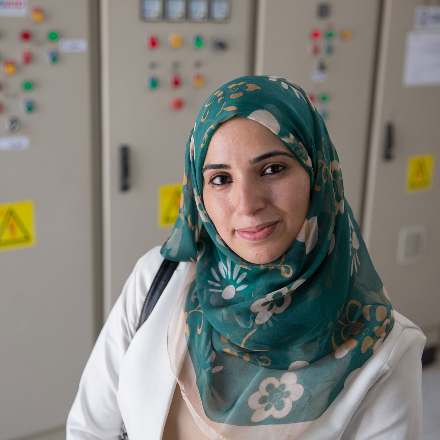  Heba Adel Mohamed is a 29 year old manager of five waste water pump stations in the Al Quseya district, about 60 km outside of Assiut. She supervises 50 male technicians and laborers and together they are responsible for the waste water services for thousands of residents.  She works for the Assiut Potable Water and Sanitation Company, a public service company owned by the Egyptian government, which since 2011 has received over $20 million from USAID/Egypt to fund the construction of nine water and wastewater projects in Assiut.   Photo for USAID/Egypt.  